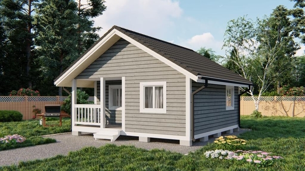 Каркасный дачный дом 6х6