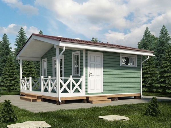 Каркасный дачный дом 6х6 м  3