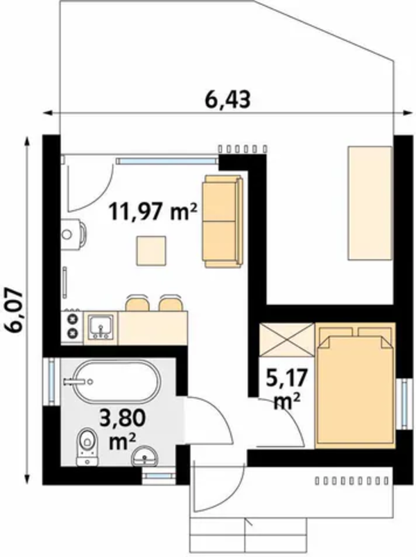 Барнхаус 6х6 м со вторым светом 4