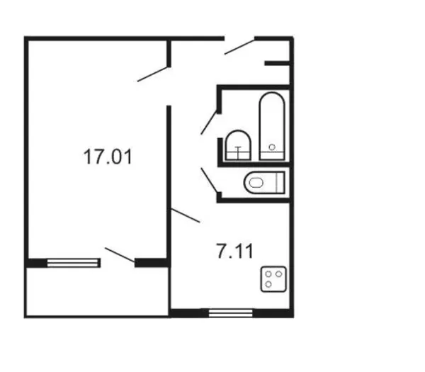 Аккуратная 1-комн. кв. в 5 мин ходьбы до метро, БАЙКАЛЬСКАЯ, 66/1