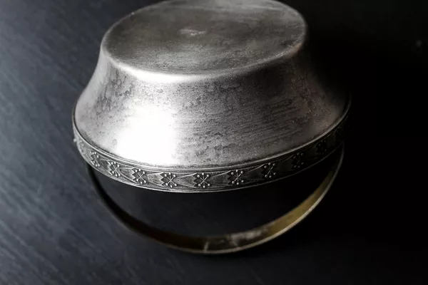 Вазочка-корзинка из серебра 925 пробы с позолотой 5