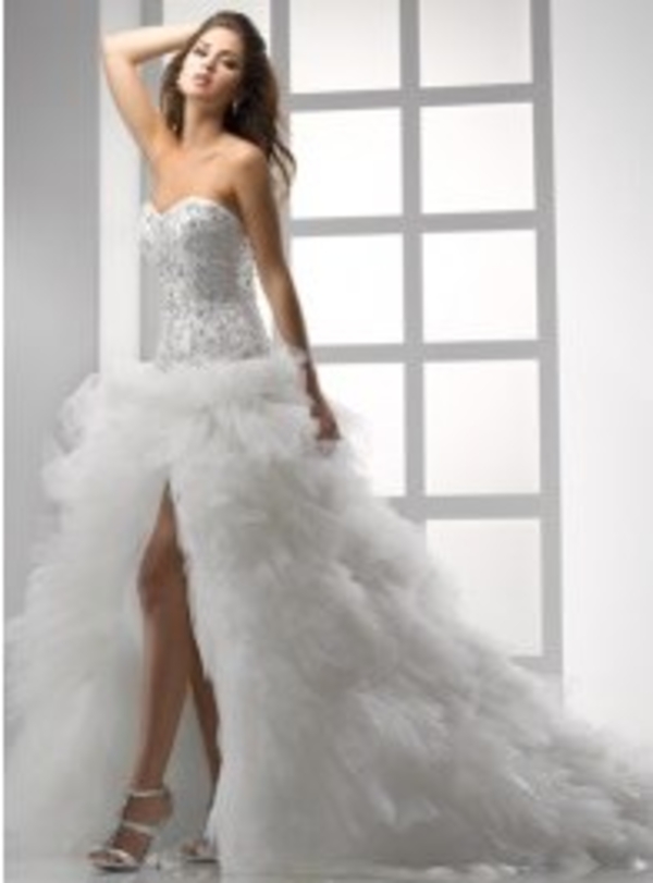 изысканное свадебное платье (белоснежное),  размер - 38-44 2