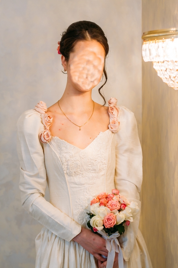 Эксклюзивное карсетное свадебное платье ручной работы(шелк, х/б, вышивка) 2